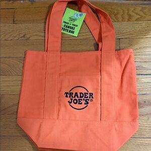 Trader Joe's Orange Canvas Tote Bag